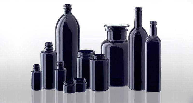 Bouteille Huile Carré verre violet Miron - Verreries Talançonnaises