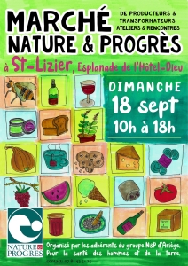 Dimanche 18 septembre Marché Nature & Progrès à Saint-Lizier (09)